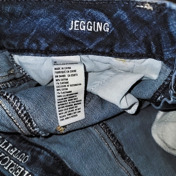 American Eagle EUC Dark Wash 99% COTTON Low-Rise Skinny Jean Jeggings - SIZE 2 - Picture 7 of 8